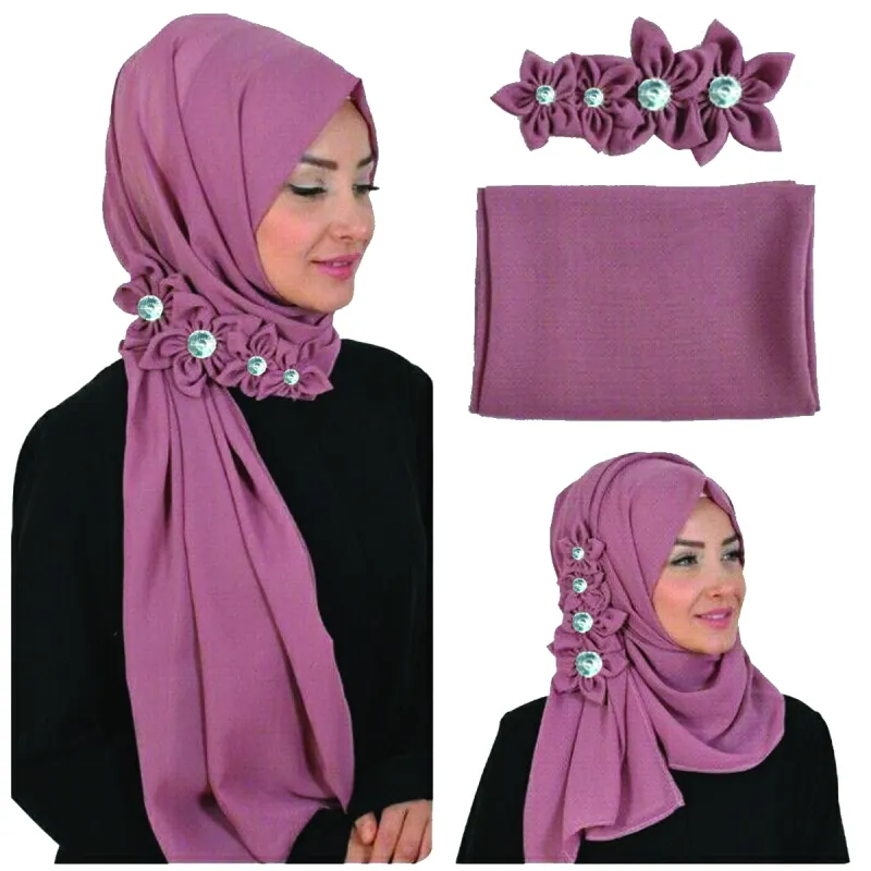 Georgette Ready Scarf_Flower