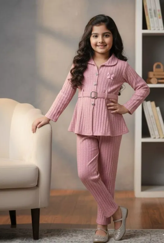 Girls Elegant Knit Co-Ord Set