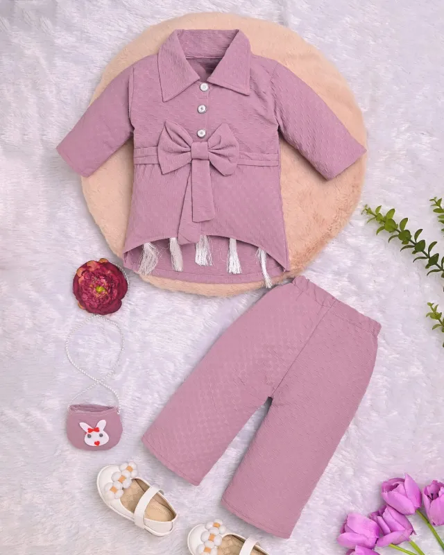 Baby Girls Bow Design Top & Pant Set